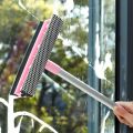 New Adjustable Glass Cleaning Tool Long Handle Double-sided Cleaning Brush Metal Squeegee Wiper Household. 