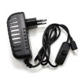100-240V AC/DC 5V 3A Power Supply Switch Button Power Adapter Charger Micro USB Port 5V 3A for Raspberry Pi 3 Model B+ plus. 