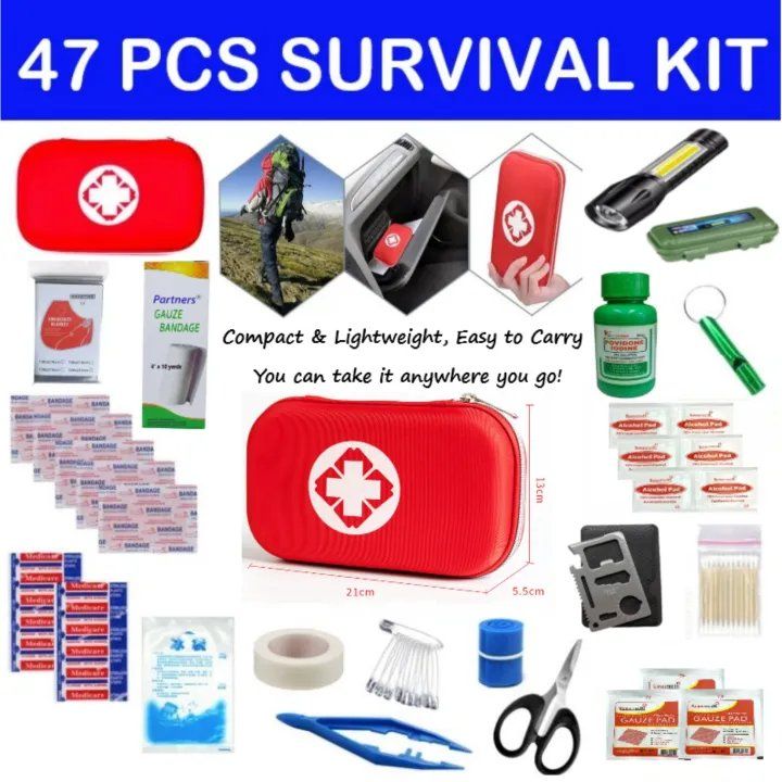 47 PCS Survival Kit, Emergency Kit | Survival and First Aid Kit in One ...
