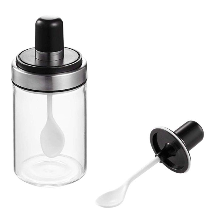 1pcs Seasoning Bottle Glass Condiment Storage Containers Condiment Pot ...