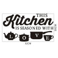 【Miga Plaza】This Kitchen Is Seasoned With Love Home Wall Stickers Decals Art Quotes Kitchen Home-Decor. 