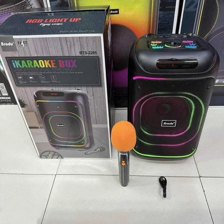 Brodu%20BTS-2285%208"%20Supper%20Bass%20Portable%20Wireless%20Bluetooth%20Speaker%20with%20Rechargable%20Wireless%20Mic%20RGB%20Light,%20FM%20Mic,%20FM,%20AUX,%20USB,%20SD%20Card,%20Karaoke%20Speaker%20with%20Mic%20Buffel%20Subwoofer%20Music%20Player%20Party%20Box%20BTS%202285%20Partybox%20-%20Image%203