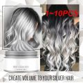 1~10PCS Smoky Gray Punk Style Hair Cream Light Silver Grey Grandma Gray Hair Dye Color Unisex Color Hair Wax Dye Cream Hair. 