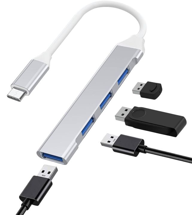 Multi Usb Adapter For Computer 4 Port USB C Hub USB 3.0 Type C Adapter OTG Multi USB Splitter for ...