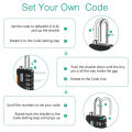 【ZIME】1x Combination Lock,  Lock Spring Steel Wire 4 Digits Combination, Mini Security Code Padlock, Waterproof Stainless Steel Enhanced Rod. 