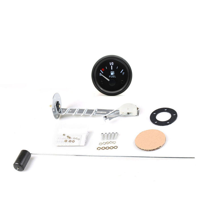 2'' 52mm Fuel Level Gauge, Pointer 12V Car Fuel Tank Meter with LED Backlight Rim Automotive Gauges