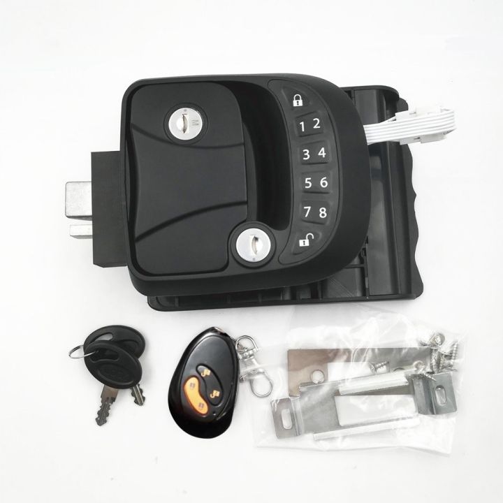 Keyless Rv Lock Left Hand RV Door Lock Keyless Entry Door Lock Latch 65ft Remote AntiTheft Lock ...