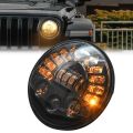 Jeep Wrangler 97-18 7-inch 85W LED Headlamp Upgrade - black. 