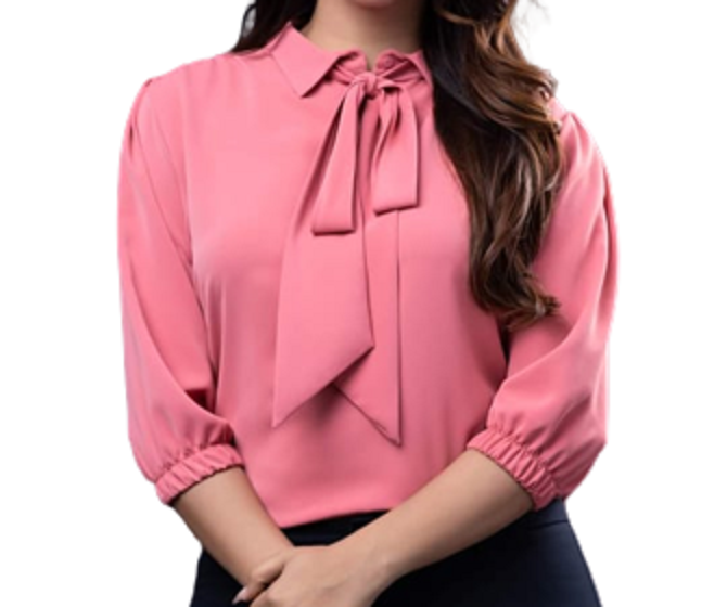Women’s Lady’s Office Wear Plain Blouse Long Sleeve Top