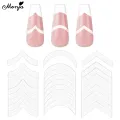 Monja 2 Sheet French Tip Guides Nail Sticker White Manicure Stripe Lines Adhesive Decals Nail Art Diy Professional Tool. 