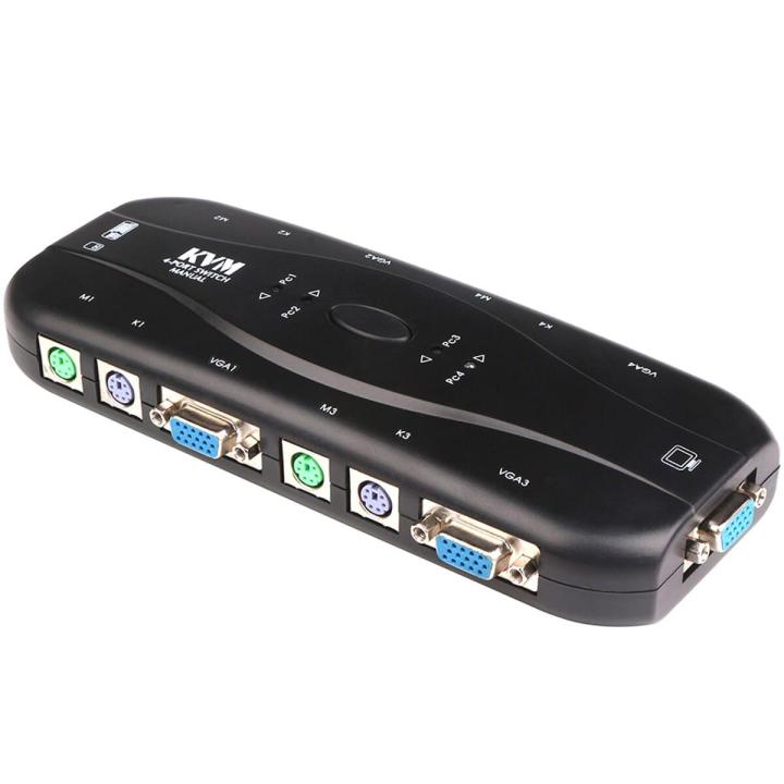 4 Port Ps/2 Manual K.V.M. Switch Kvm-K04 S - Black | Daraz.lk
