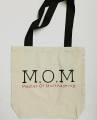 Women Hand Embroidered Quote Tote Bag Greige Cloth. 