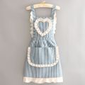 【HOT】 Korean Version Cotton And Linen Apron For Women Cute Kitchen Home Cooking Breathable Apron Fashionable Work Clothes Chef Apron. 
