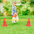Mansa TUFF Fitness Pet Dog Kids Agility Training Hurdle with Cone 2 Cones & 1.5 meter Rods Hurdles Sets, Exercise Cones with Rods Adjustable Agility Obstacle Training Portable Agility Training Equipment. 