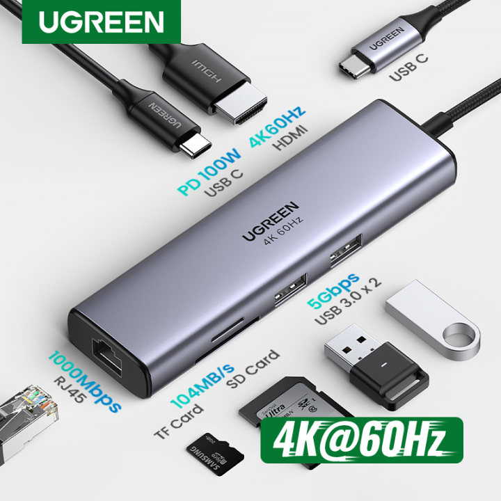 UGREEN%20USB%20C%20HUB%20HDMI%20Adapter%20All%20in%201%20Hub%20USB%20C%20to%20USB%203.0%20Dock%20Converter%20for%20MacBook%20Pro%202020/2019/2018,Macbook%20Air%202020/2019/2018,%20iPad%20Pro%202021%20M1,%202020,2018,%20Samsung%20S20,S21,Huawei%20Mate%2040,30,20,%20Huawei%20P40/P30/P20%20-%20Image%202