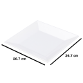 melamine plates white square  26.7 cm. 