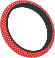 Red White Polka Dot Steering Wheel Cover For Women Anti Slip Auto Car Wrap Cover Accessories For Girl. 