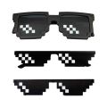 【HOT】 Funny Thug Life Sunglasses Pixel Funny Original Costumes Woman Male Vintage Pixel Black Mosaic Sunglasses Cool Funny Glasses. 
