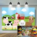 Birthday Backdrop Child Farm Animals Background Newborn Barnyard Birthday Party. 