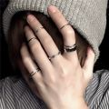 Simple Hip Hop Retro Index Finger Ring Adjustable 7Pcs/Set Rings. 