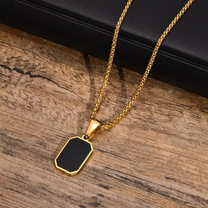 Double%20Layer%20Necklaces%20for%20Men%20Geometric%20Square%20Pendant%20Wheat%20Box%20Cuban%20Chain%20Cool%20Boy%20Collar%20Necklace%20-%20Image%204