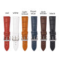 18 20 22 24mm Width Quick Release Colorful Genuine Leather Strap Men Women Black Red Watchband Flat Head Universal Watch Accessories. 