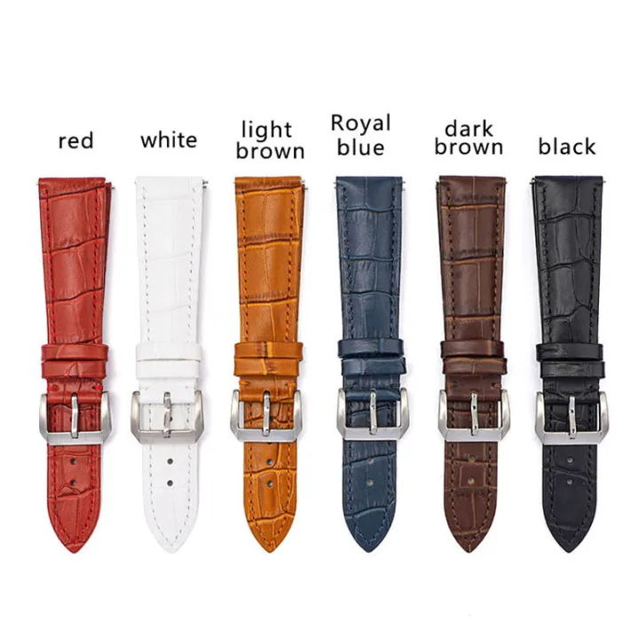 18%2020%2022%2024mm%20Width%20Quick%20Release%20Colorful%20Genuine%20Leather%20Strap%20Men%20Women%20Black%20Red%20Watchband%20Flat%20Head%20Universal%20Watch%20Accessories%20-%20Image%207