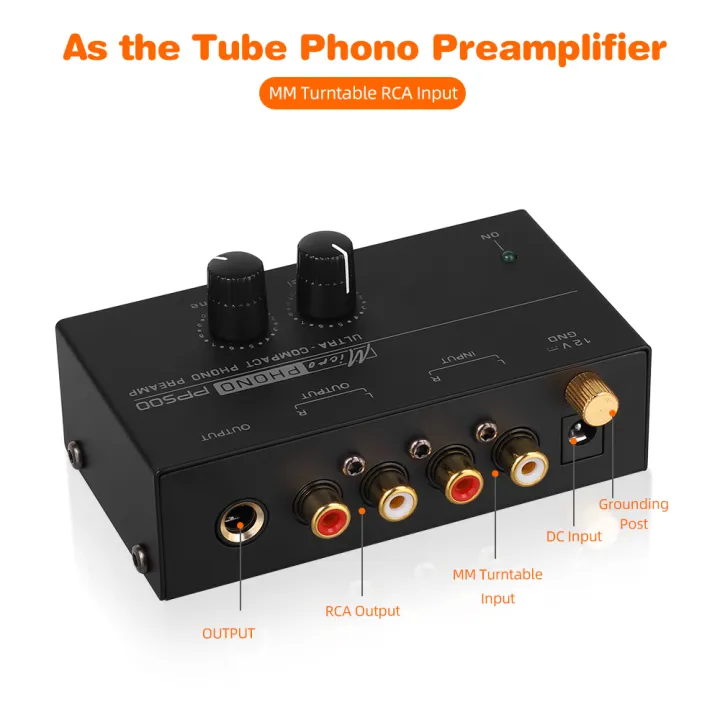 Preamplifier%20Phono%20Preamp%20Ultra-Compact%20Audio%20Amplifier%20With%20Level%20Volume%20Control%20Turntable%20Input%20Rca%20Output%201/4''%20Trs%20Output%20-%20Image%206