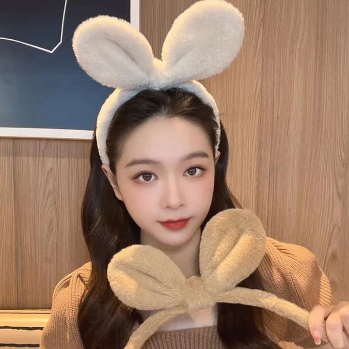 New%20Rabbit%20Ear%20Plush%20Headband%20Women%20Solid%20Color%20Plush%20Hairband%20Hair%20Hoop%20Girls%20ANLAN%20-%20Image%204