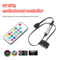 LED Light Strip Remote Controller USB 5V 17 Keys RGB Driver Dimmer Controller 3 Pin to SATA 4Pin for PC Computer Case Lighting. 