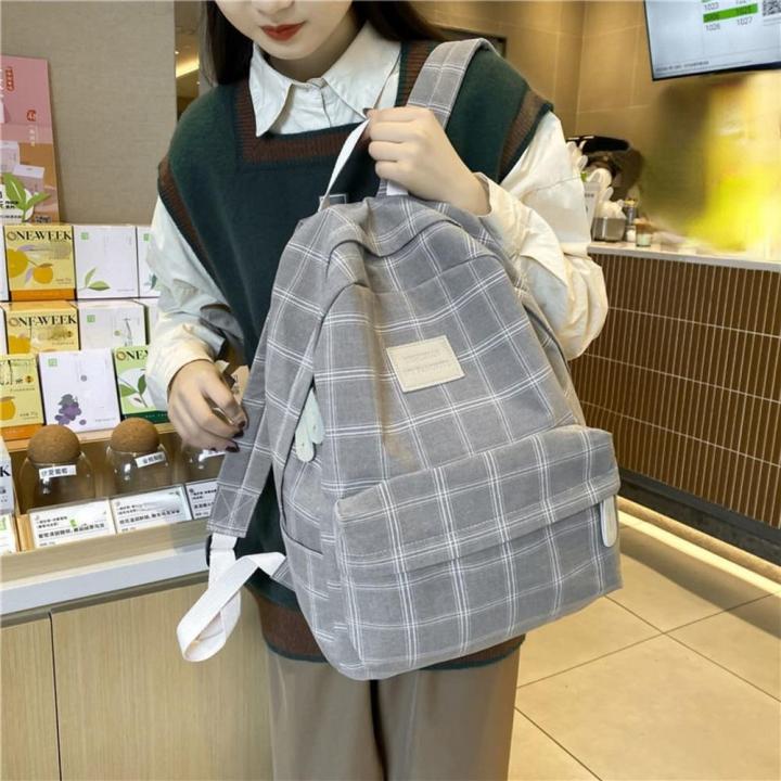 Aesthetic%20Backpack%20Kawaii%20Plaid%20Backpack%20S%20age%20Green%20Backpack%20for%20Girls%20Teens%20Preppy%20School%20Supplies%20Aesthetic%20Daypack%20Satchel%20-%20Image%203