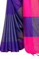 Women's Banarasi Cotton Silk Saree With Blouse Piece 2024 Latest Model Saree - Dark Blue. 