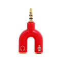 3.5mm Splitter Stereo Plug U-shape Stereo Audio Mic & Headphone Earphone Splitter Adapters for Smartphone MP3 MP4 Player. 