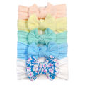 I Love Dad 5Pcs/lot Cable Knit Baby Girl Headbans Bow Soft Nylon Headband for Newborn Girls Elastic Hair Bands Turban Baby Hair Accessories. 