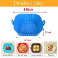 Air Fryer Silicone Pot, 8.5Inch Reusable Air Fryer Liners Square Air Fryer Accessories, Silicone (2 x Blue). 