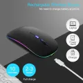 LED Wireless Mouse compatible Slim Rechargeable Silent Mice RGB Ergonomic Gaming mouse for Computer Laptop PC 2.4GHz. 