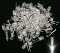 50pcs 5mm White LED Diode Super Bright Water Clear DIY Kit. 