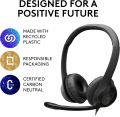 Logitech H390 Wired Headset for PC/Laptop, Stereo Headphones with Noise Cancelling Microphone, USB-A, in-Line Controls for Video Meetings, Music, Gaming. 