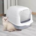 Hooded Cat Litter Box Pet Litter Box Enclosed Cat Toilet Durable Kitty Litter Tray High Edge Litter Box for Small Cats Pet Accessories. 