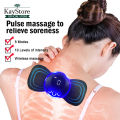 Electric Pulse Neck Massager Cervical Back EMS Cervical Vertebra Massage Patch for Muscle Pain Relief and Shoulder Relaxation Portable. 