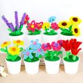 Hand Twisted Plush Stick Flower Pots Kids DIY Flower Handmade Twister Stick Root Flower. 