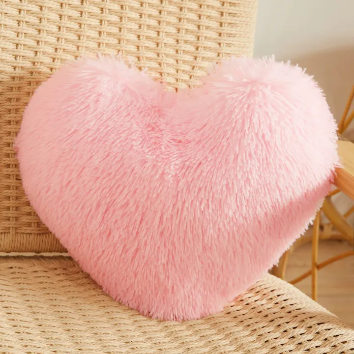 Luxury%20Plush%20Shaggy%20Decorative%20Throw%20Pillow,%2017"x17"%20Inches%20Cute%20Double-sided%20Faux%20Fur%20Heart%20Pillow,%20Fluffy%20Heart%20Shaped%20Pillow%20with%20Insert,%20Furry%20Accent%20Pillow%20for%20Girls/Women/Kids/Children%20Gift,%20Pink%20-%20Image%202