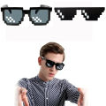 New Arrival 2D Cool and Funny Mosaic Toy Sunglasses with Unique Pixel Design(Small Black). 