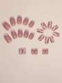 NEW The 24-Piece Square Elegant Striped Glitter Fingernail Set Is Suitable For Daily Wear By Students And Office Workers Press On Nails. 