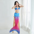 2 Piece Set irls Polyester Mermaid ail suit 3-12 Years Old Bikini Colorful suit. 