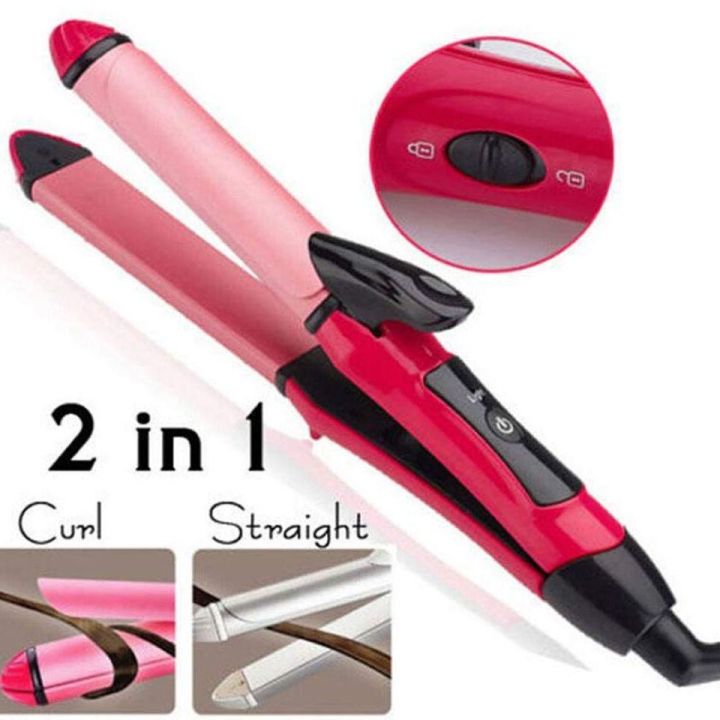 Professional%20Hair%20Straightener%20-%20Hair%20Iron%20Styling%20Tool%20Set%20For%20Women%20Smoothing%20Straightner%20Travel%20Straightening%20Irons%20Curler%20Straight%20(SX-8006%20/%202%20in%201%20Curler%20/%20FY2017)%20TecMall%20-%20Image%202