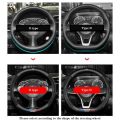 Car carbon fiber real leather 3D printed steering wheel cover suitable for Toyota Camry Altis Vigo Fortuner CHR Vios Yaris Ativ Hilux REVO Avanza sienta. 