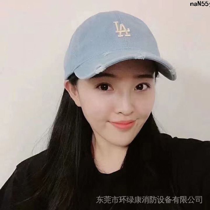 Same Material NY Team Jin Yangji Yaman Hat New Style Logo Hole Baseball Cap Denim New Men and Women Baseball Cap ﹑