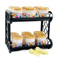Multi Rack Set with 12 Pieces of 350ml Non-Transparent Containers and Spoons - Organize, Store, and Serve with Precision. 