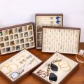 Portable Small Size Wood Grain Jewelry Tray Walnut Wood Large Capacity Jewelry Storage Drawer Stackable Simple Design Wooden Jewelry Box Jewelry Packaging. 